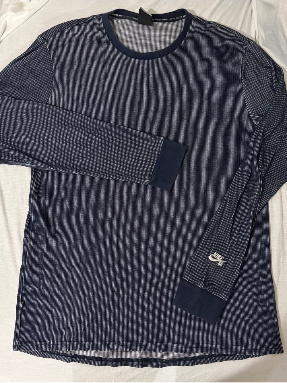 Nike SB Men’s Long-Sleeve Crew Waffle Thermal in Dark Navy